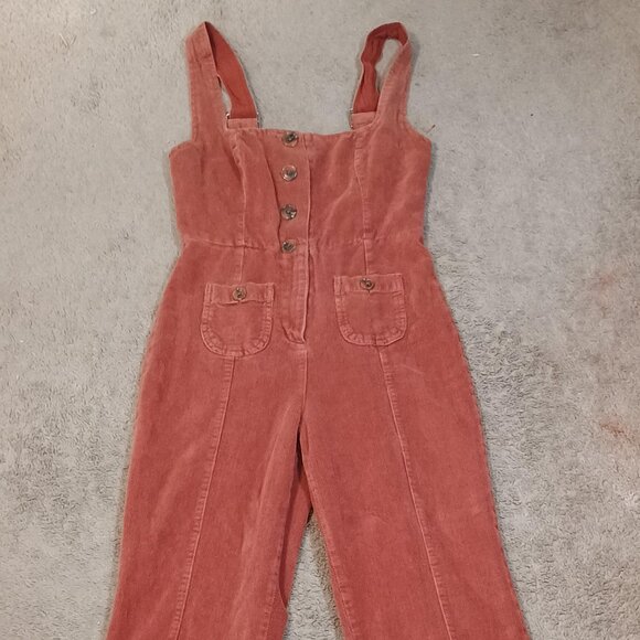Urban Outfitters Pants - Urban Outfitters/Jumpsuit/Womens XS/Terracotta Wide Leg Corduroy Button Front